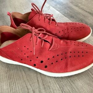 Josef Seibel Men's Red Perforated Sneakers